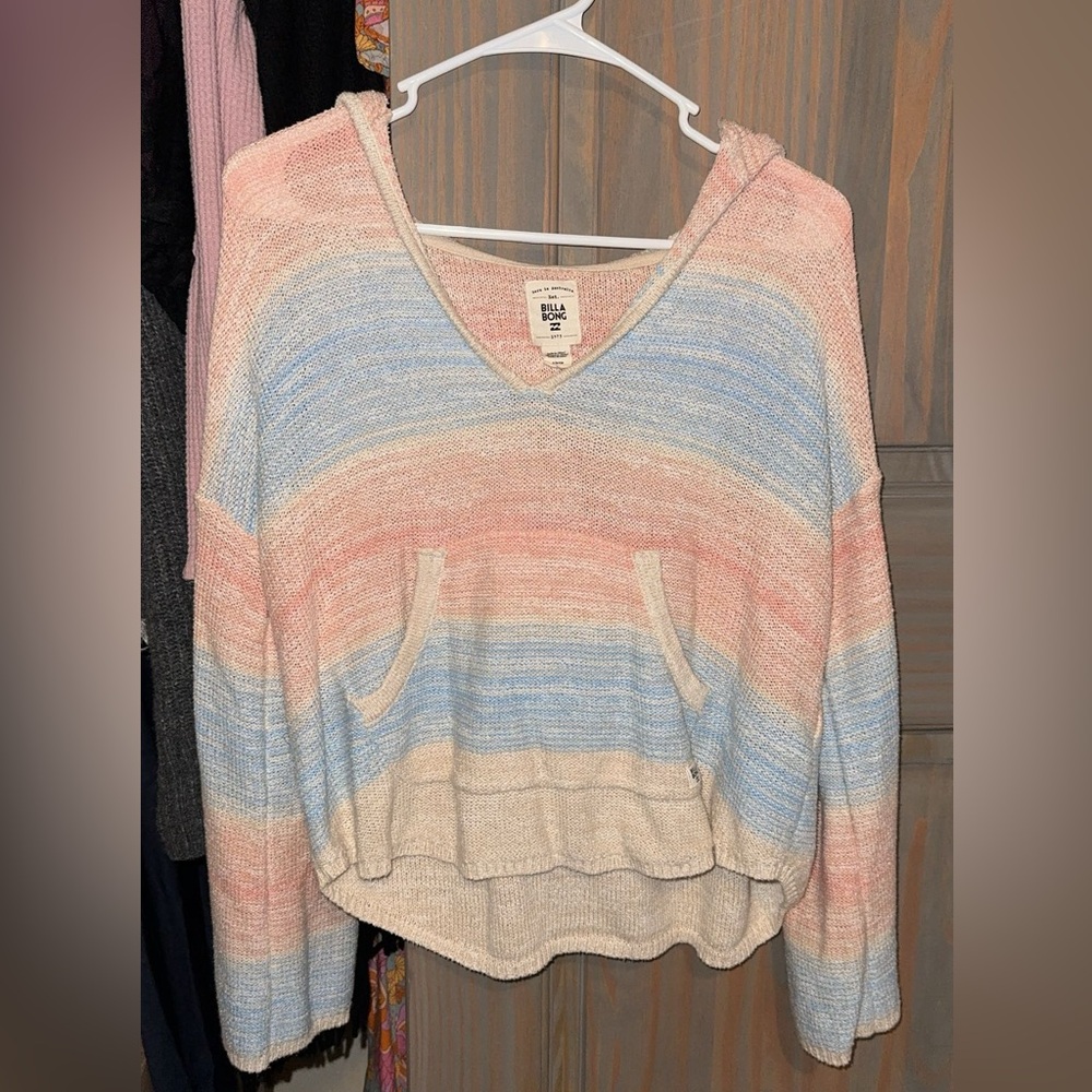 BillaBong Blue Orange Cream Knitted Hoodie